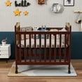 thumbnail image 2 of Fizzy Baby Mini Crib, Small Crib with 3-Position Mattress Board, Espresso, 2 of 5