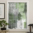 thumbnail image 4 of Sage Green Grey Semi Sheer Curtains Drapes for Living Room,Bedroom,French Doors Window 84 Inches Long,Modern Oil Painted Abstract Art Aesthetics Rod Pocket Chiffon Curtain Drapery Voile Drape Panel, 4 of 6