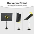 thumbnail image 6 of GRANDPATIO Outdoor 6x4 Ft Rectangular Balcony Umbrella, 360°Tilt & Rotation Flat Umbrella Shade, Gray, 6 of 8