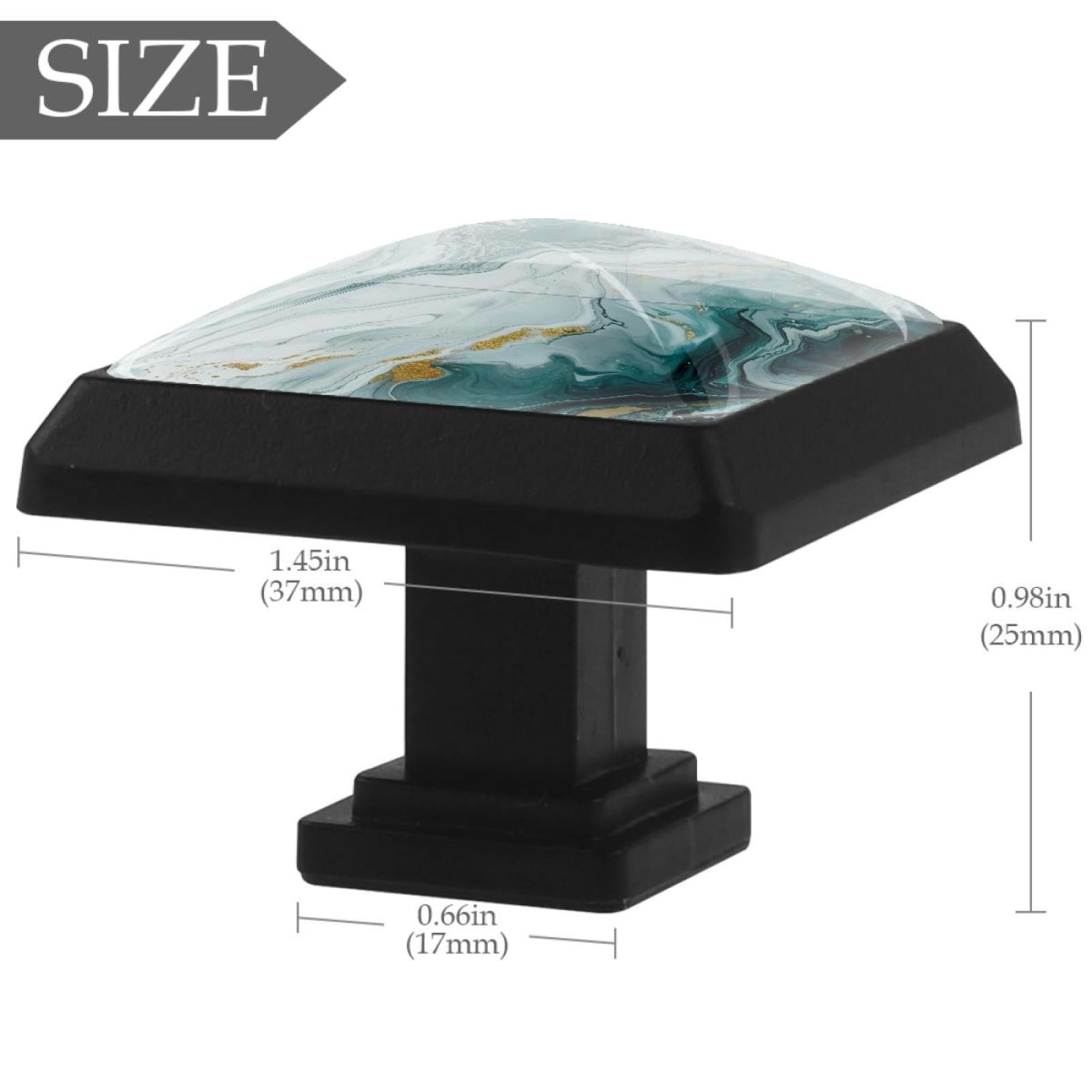 HemaKayy 3 Pack 1.45" Decorative Cabinet Knobs - Stylish ABS Glass Black Handles for Kitchen, Bedroom, & Home Furniture Decor - Durable & Elegant - Unique Marble Design