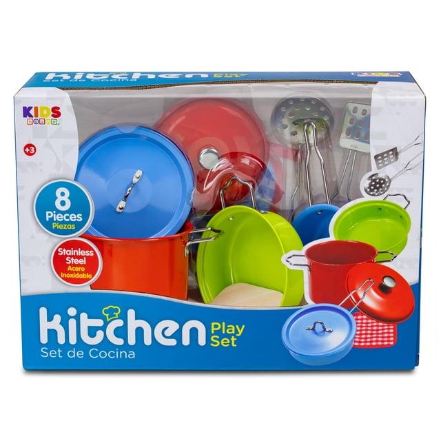 Cocina Set Ollas Juego para Cocinita de Juguete Para Niños Accesorios Para Cocina de Juguete Colores Kids House SETCO12MC
