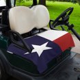thumbnail image 2 of Golf Cart Seat Covers for 2 Seater,Blue Red White Texas Flag with Star Microfiber Cart Seat Towel Blanket,Minimalistic Geometric Stripe Absorbent NonSlip Bench Seats Protector for Golf Course 51"x31", 2 of 9