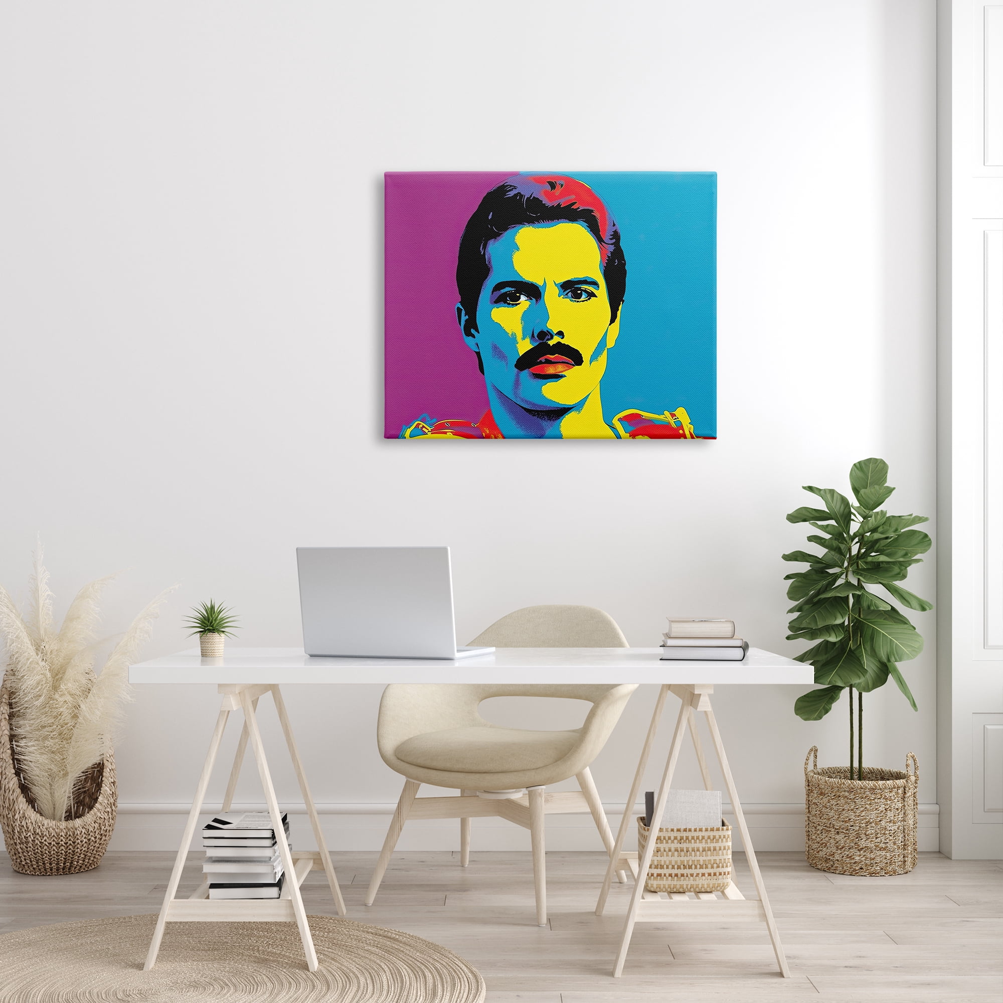 Stupell Industries Freddie Mercury Pop Style Abstract Painting Gallery Wrapped Canvas Print Wall Art, 40 x 30