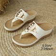 thumbnail image 2 of LOVZFMLL Women's Wedge Sandals 2025 Summer Fashion Metal Beach Vacation Slippers Comfort Casual Outdoor Walking Slides Sandals White 5.5, 2 of 7