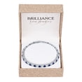 thumbnail image 3 of Sterling Silver Plated Brass Simulated Sapphire and CZ Accent Tennis Bracelet, 3 of 3