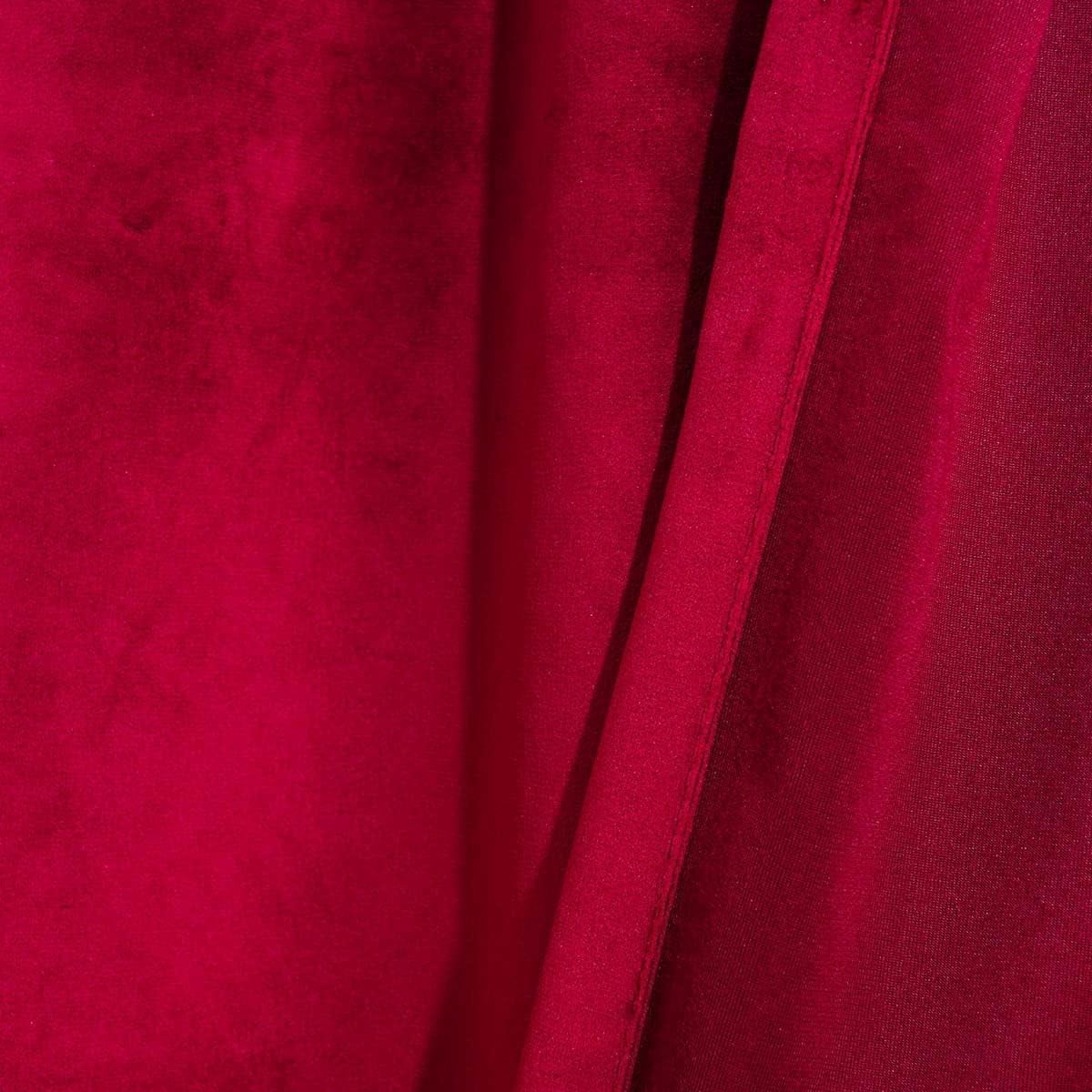 Sheetsnthings Velvet Heavyweight Grommet Top Window Curtains, Set of 2 (52"Wx108"L) Solid Panels, Burgundy