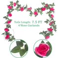 thumbnail image 2 of 4Pcs(32 FT) Artificial Rose Vine Fake Flower Garland Hanging Rose Ivy Hanging Baskets Wedding Arch Garden Background Decor (Red), 2 of 5