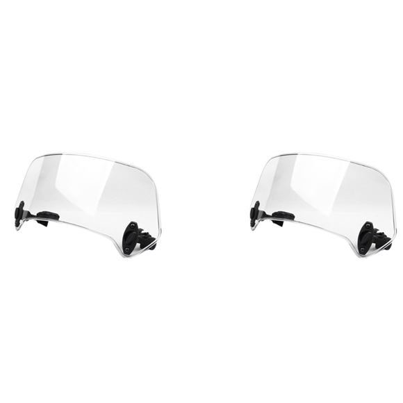 2X Transparent Color Universal Motorcycle Adjustable Wind Screen Extension Windshield Spoiler Air Deflector 28.5X12X21cm