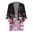 thumbnail image 6 of Edvintorg Womens Cardigan Floral Printed 3/4 Sleeve Loose Casual Open Front Chiffon Cardigans Trendy Womens Clothes S-2XL Multicolor, 6 of 6