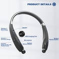 thumbnail image 2 of Auriculares Bluetooth con banda para el cuello Dpvisn, plegables, inalámbricos, negros, 2 of 7