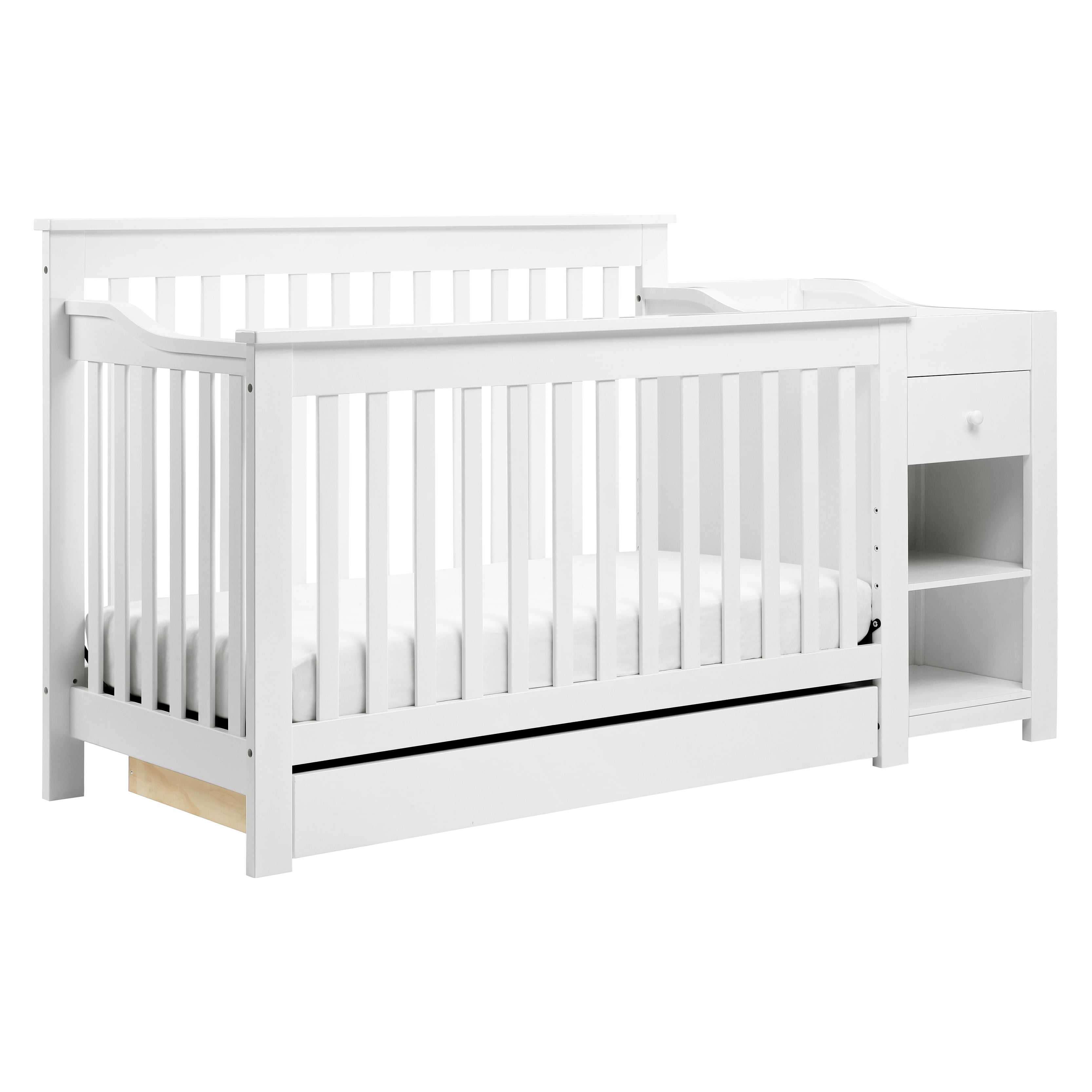 crib with drawers underneath and changing table