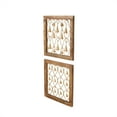 thumbnail image 6 of DecMode Wood Farmhouse Hanging Brown Decorative Bells in a  Square Frame with Tanished Brass Finish,  Set of 2 16"W x 16"H, 6 of 9