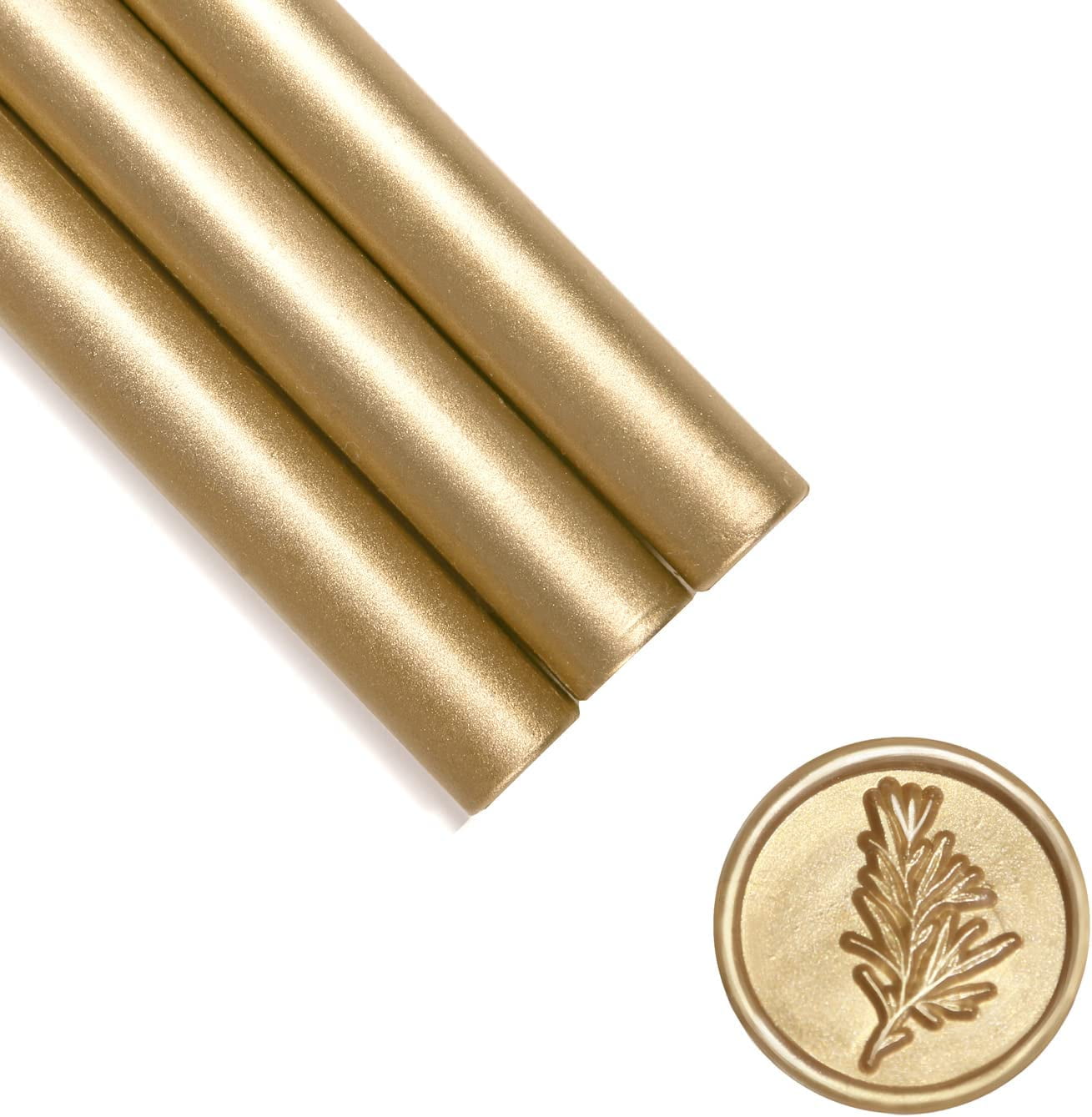 UNIQOOO Mailable Glue Gun Sealing Wax Sticks for Wax Seal Stamp - Metallic  Botanical Green, Great for Birthday Cards, Wedding Invitations, Envelope