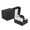 thumbnail image 4 of Prestige & Fancy Premium Black Single Watch Case with PU Leather Pillow - 3.8 x 3 x 2.8, 4 of 7