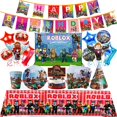 thumbnail image 2 of Roblox-suministros de decoración para fiesta de cumpleaños, juego de celebración de Roblox, globos, vajilla desechable, platos y vasos, juguetes para Baby Shower, 2 of 3
