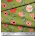 thumbnail image 3 of Soimoi Green polyester Crepe Fabric Leaves & Ranunculus Floral Fabric Prints By Yard 42 Inch Wide, 3 of 3