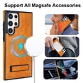 thumbnail image 2 of Allytech Case for Samsung Galaxy S22 Ultra, Hidden Kickstand PU Leather [Compatible with MagSafe] Case, [Anti-Drop & Shockproof] Ultra Slim Retro Protective Case for Women Men - Khaki, 2 of 8