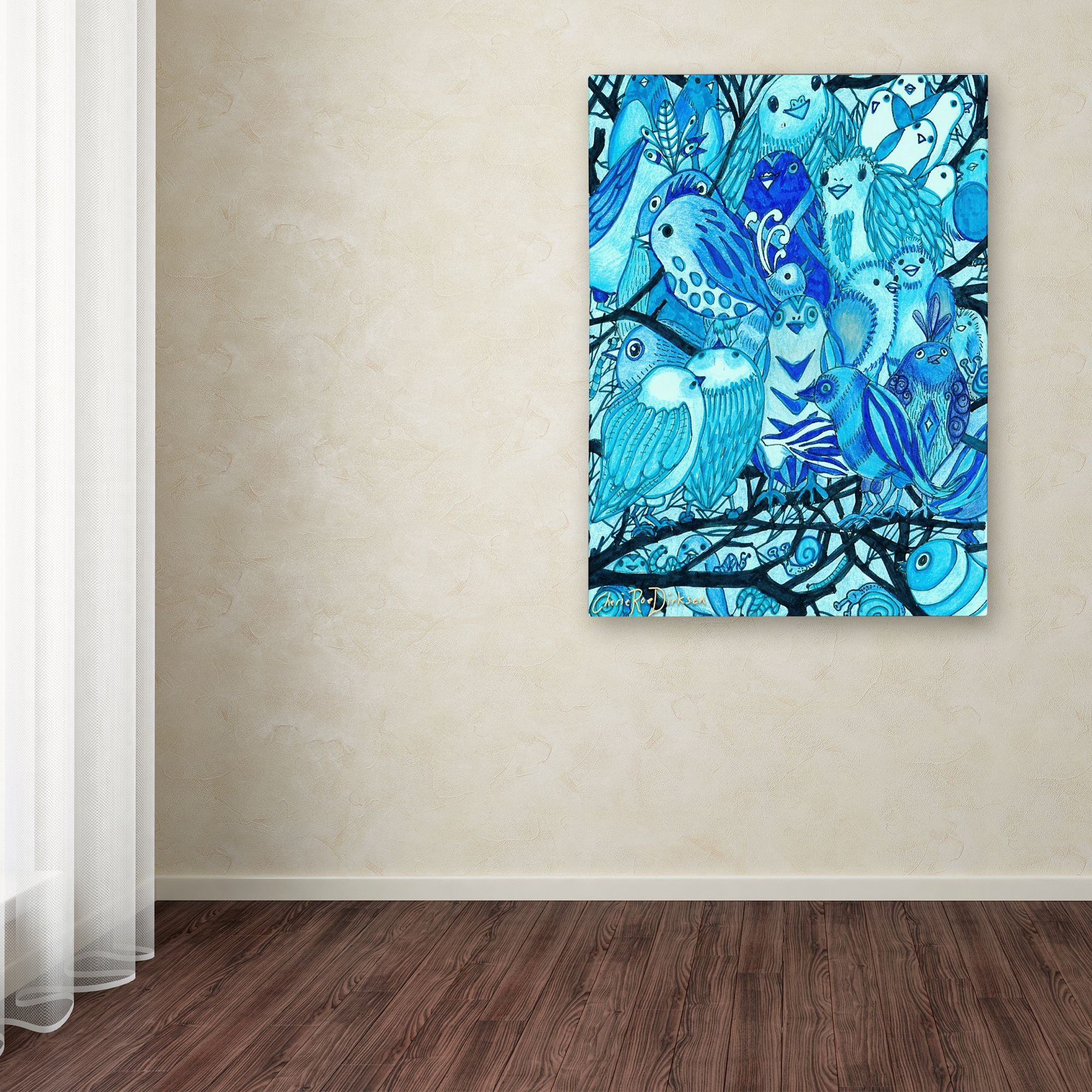 Trademark Fine Art Animals Canvas Art ' Blue Bird Montage ' by Cherie Roe Dirksen