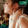 thumbnail image 2 of Silvora mujer corazón infinito pulsera sintética esmeralda piedra natal pulsera de plata esterlina regalo de cumpleaños para madre e hija - mayo, 2 of 8