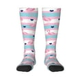 thumbnail image 2 of Picia Women Crew Soft Moisture-wicking Socks Flamingo1 Pattern Design Cotton Socks, One Size fit All, 2 of 9