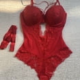 thumbnail image 5 of Mono sexy francés seductor con lazo transparente de encaje estilo europeo y americano mono sexy ajustado, 5 of 5