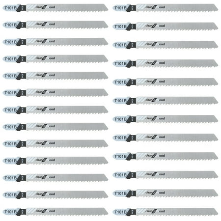 

Morima 25pcs 100mm Jig Saw Blade Set High Carbon Steel Assorted Saw Blades with T-shank Fast Cut Down Jigsaw Blade Jig Saw Cutt