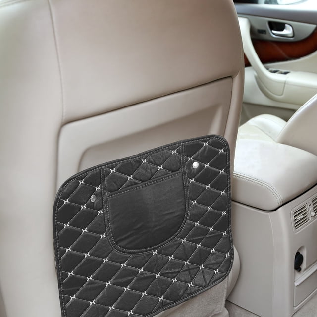 OUNONA Back Seat Car Organizer Black with Protective Seat Cover and Convenient Storage Pockets