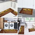 thumbnail image 6 of Kitchen Rugs and Mats Non Skid Washable Sunflower Wood Colored Flowers Kitchen Mat and Rug Set,Floor Cushion Waterproof Rug,Rubber Backed Area Rugs for Kitchen Laundry, 6 of 7