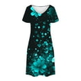 thumbnail image 3 of Dresses for Women Short-sleeved V-neck Summer Print Casual Dress, 3 of 5