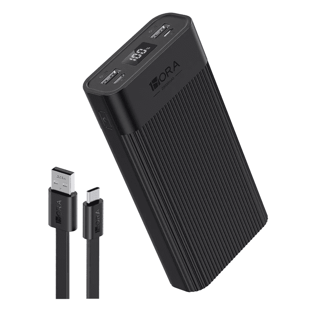 Power Bank Batería Portátil 20000mah 2.1a Carga Rápida 1hora Negro