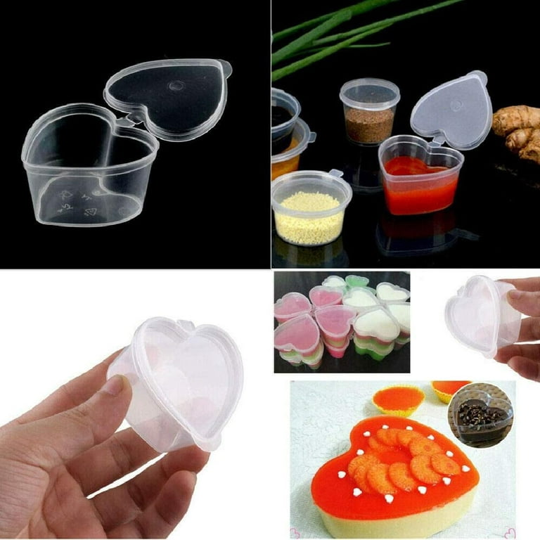 50PCS 1.5oz Heart Shaped Slime Storage Containers, Slime