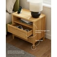 thumbnail image 6 of EYYTHUNG Modern Nightstand with 2 Drawers Wooden End Table with Charging Station Farmhouse Night Stand Bedside Side Table with Storage Open Shelf, Natural Oak, 6 of 8
