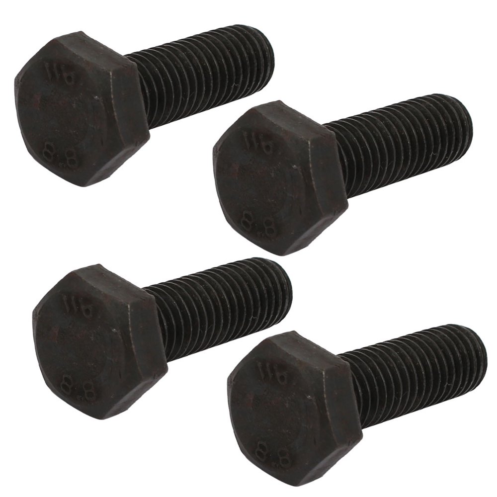 8.8 Grade M10x30mm Full Threaded Left Hand Thread Hex Head Bolt Black