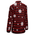 thumbnail image 5 of Snow Red Plaid Long Sleeve Blouse Woman Streetwear Casual Shirts Summer Oversize Woman Streetwear Clothing Birthday Present, 5 of 7