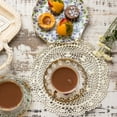 thumbnail image 3 of Handmade Cotton Crochet Lace Doilies Round Table Mat Waterlily Design White Lace Doilies Decorative Crochet Table Mat for Sofa or Tabletop (Beige), 3 of 6