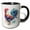 Black/White, variant on 3drose, Colorful Image of Watercolor Rooster Illustration, 11oz Two-tone Yellow Mug