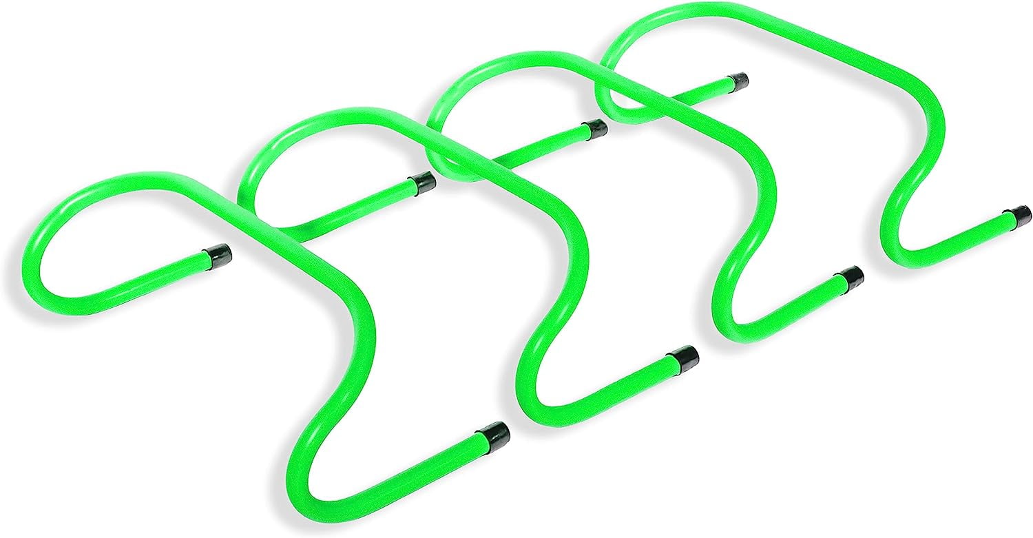 Trademark Innovations 6" Soccer Training Adjustable Agility Speed Training Hurdles (Pack of 4, Light Green)