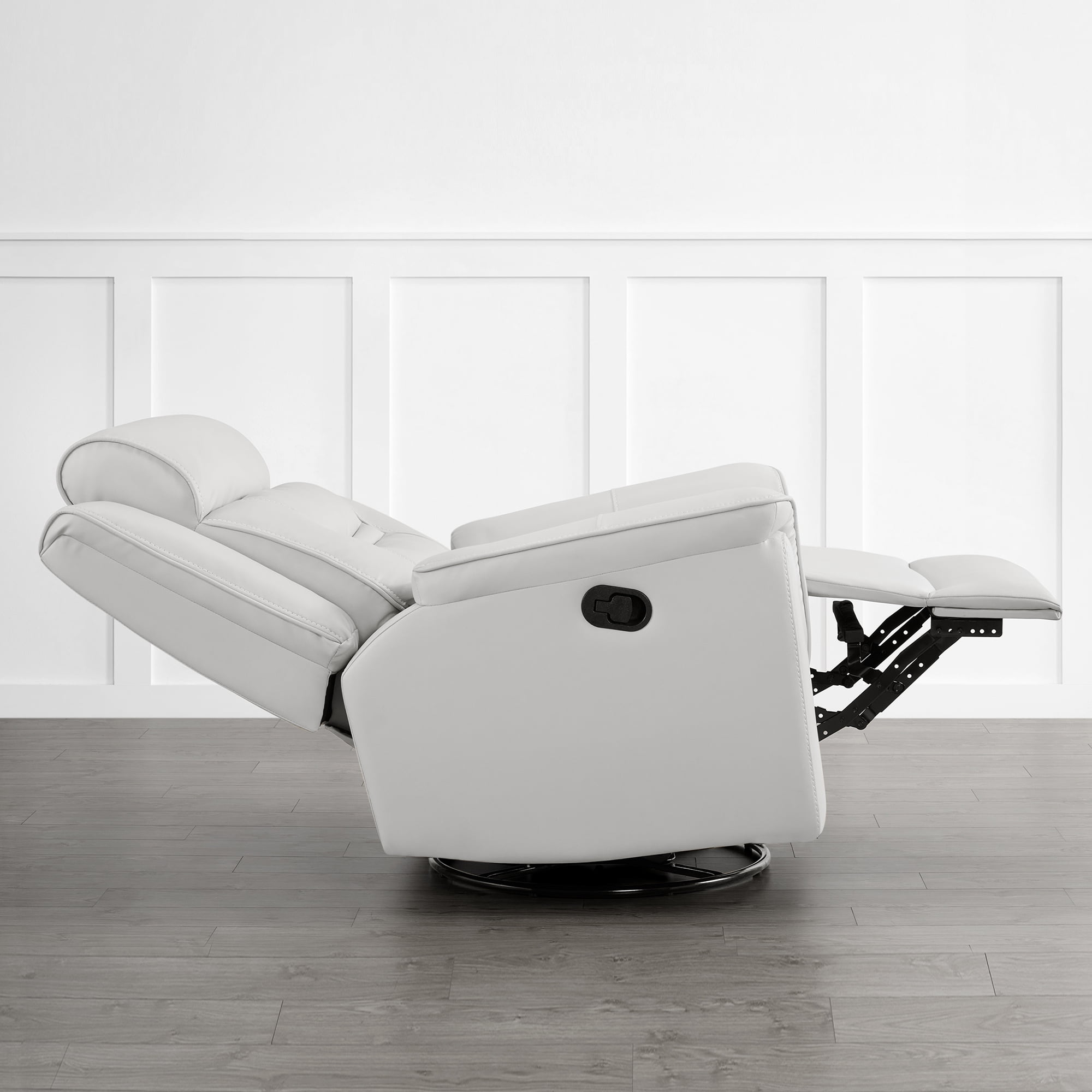 Spruce & Spring360° Swivel Manual Recliner with Glider Motion for Living Room, White
