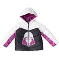 thumbnail image 3 of Marvel Spidey and His Amazing Friends Ghost-Spider Little Girls Zip Up Puffer Jacket Toddler to Big Kid, 3 of 5