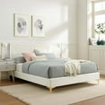 thumbnail image 2 of Platform Bed Frame, Tufted, King, White, Velvet, Mid Century Bedroom, Modern Contemporary Boutique HB35629, 2 of 8