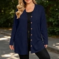 thumbnail image 2 of SAWOBUUN Lightweight Cardigan for Women Soft Button Down Long Sleeve Casual Open Front Tunic Jacket with Pockets, 2 of 9