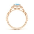 thumbnail image 2 of ANGARA Natural Oval 1.5 ct Aquamarine Trillium Floral Shank Ring in 14K Rose Gold for Women (Size-9x7mm) | March Birthstone, Birthday, Anniversary, Jewelry Gift for Women | Natural Aquamarine Ring, 2 of 9