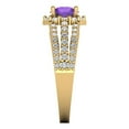 thumbnail image 3 of Clara Pucci 14K Yellow Gold 1.83ct Amethyst Halo Ring for Women, 3 of 8