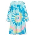 thumbnail image 2 of Beezizac Teen Girls Nightgown – Soft Long Sleeves Sleepwear Trendy Blue Swirl Nightdress Pajama Size 12, 2 of 7