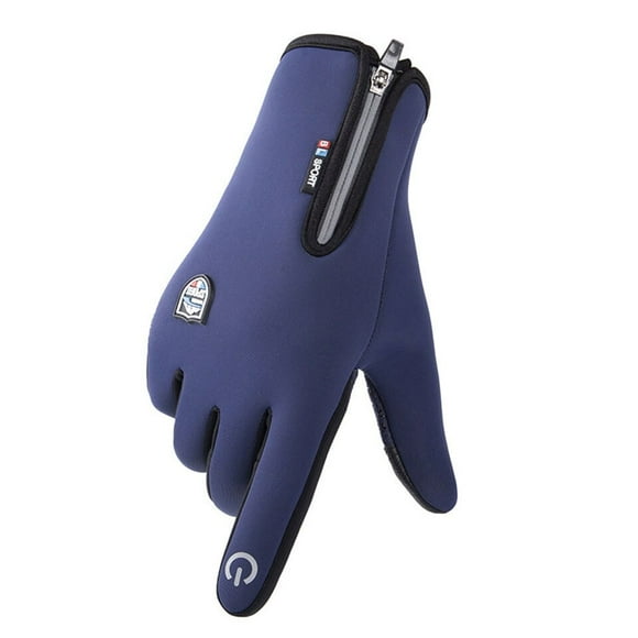 Gants d'Hiver Chauds Homme Écran Tactile Imperméables Coupe-Vent Respirants Doigts Complets Antidérapants Gants de Sport d'Extérieur Femmes Bleu Marine-TG