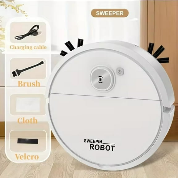 Robot Vacuum and Mop Combo, Funtogether Toys Slim 5.5cm Quiet Robotic Vacuum, Automatic Sweeper for Hard Floors, Pet Hair & Tile, One-Touch Clean