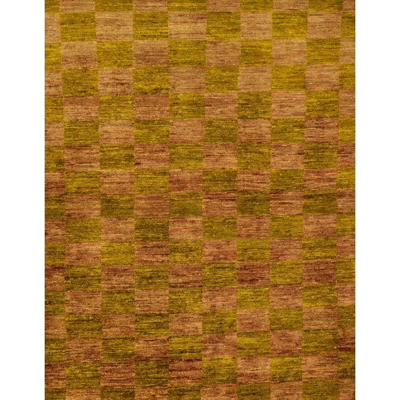 Ahgly Company Indoor Rectangle Abstract Neon Orange Abstract Area Rugs, 8' x 10'