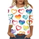 thumbnail image 1 of Tops de Manga 3/4 para las Mujeres Navidad Impresa Cuello Redondo Top Casual, Mezcla de Poliéster Spandex para el Hogar Y el Uso Diario, 1 of 9