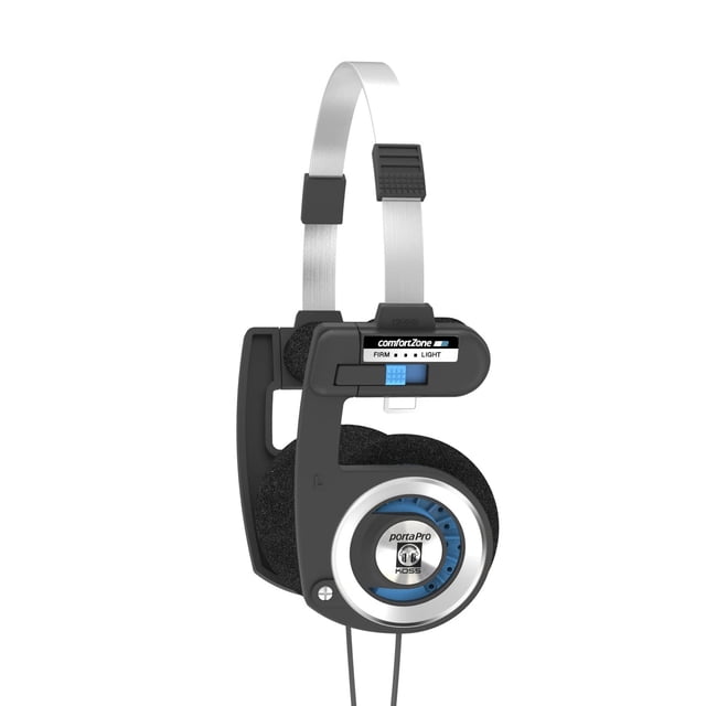 Auriculares intraurales Koss Porta Pro Classic de 3,5 mm con cable, color negro y plateado