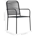 thumbnail image 5 of Bowery Hill Cotton Rope/Powder-Coated Steel/Tempered Glass Dining Set in Black, 5 of 11